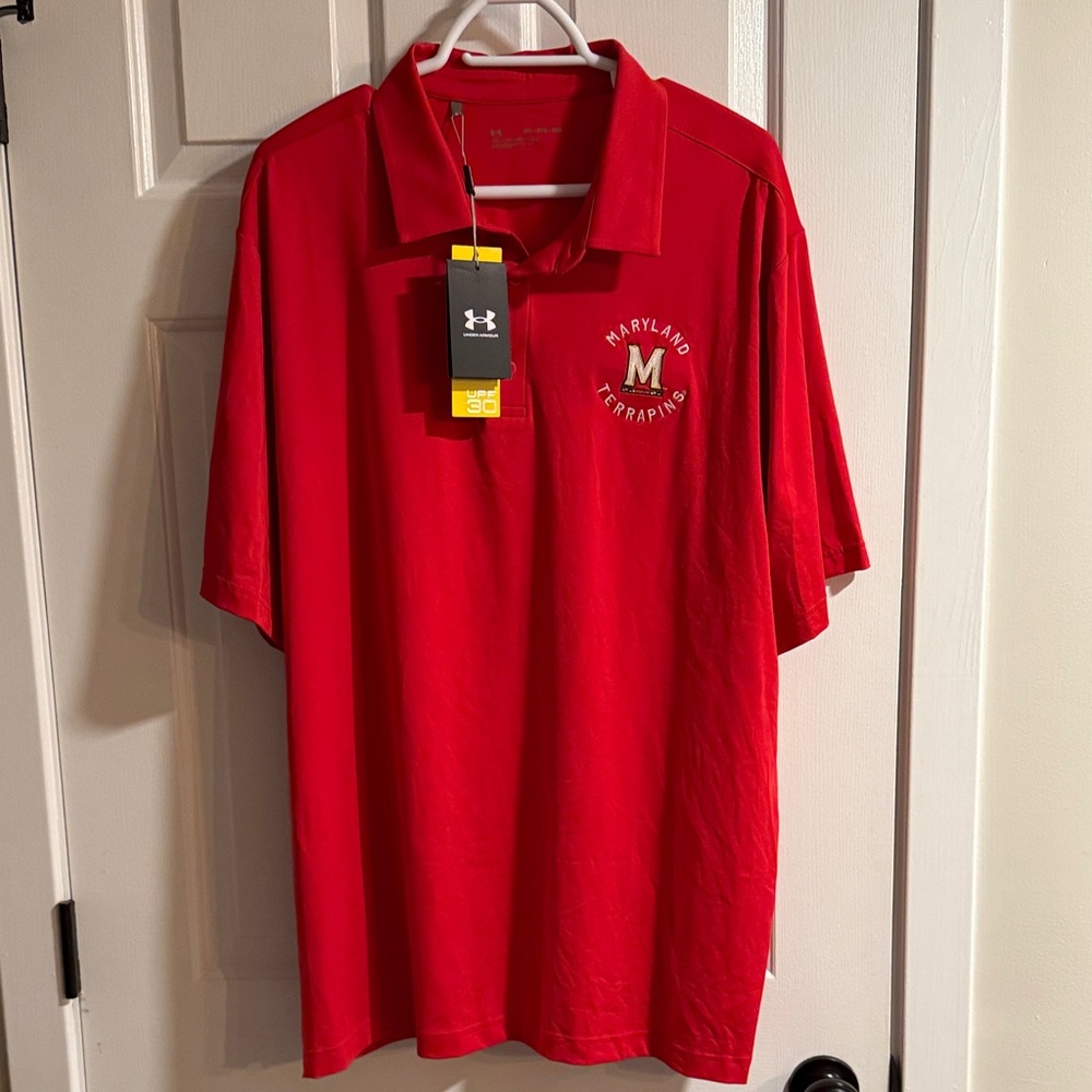 Men’s Under Armour Maryland Terrapins Red Polo Shirt